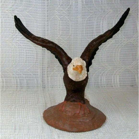 Handmade Ceramic Eagle with Wings Out Figurine, Eagle Statue, Eagle Lover Gift - Picture 5 of 7
